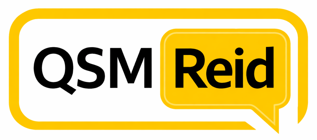 Modern QSM Reid logo design